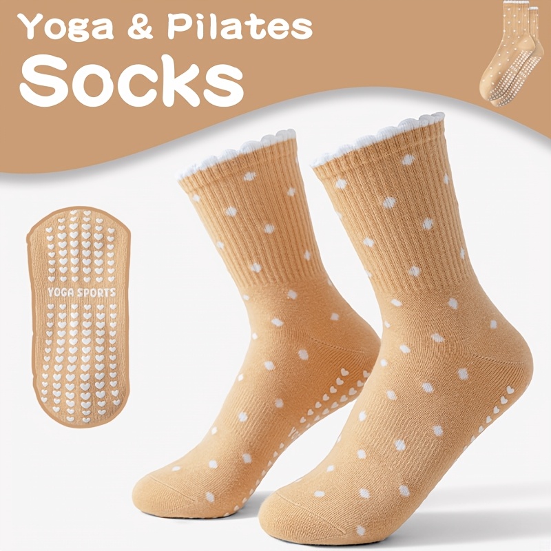 Pilates Yoga Gifts - Calzini da yoga marroni da donna,