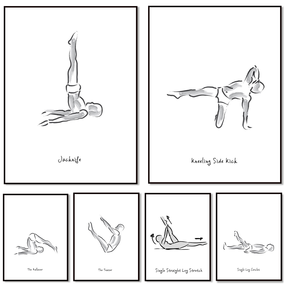 Pilates Yoga Gifts - Infografiche in bianco e nero sugli